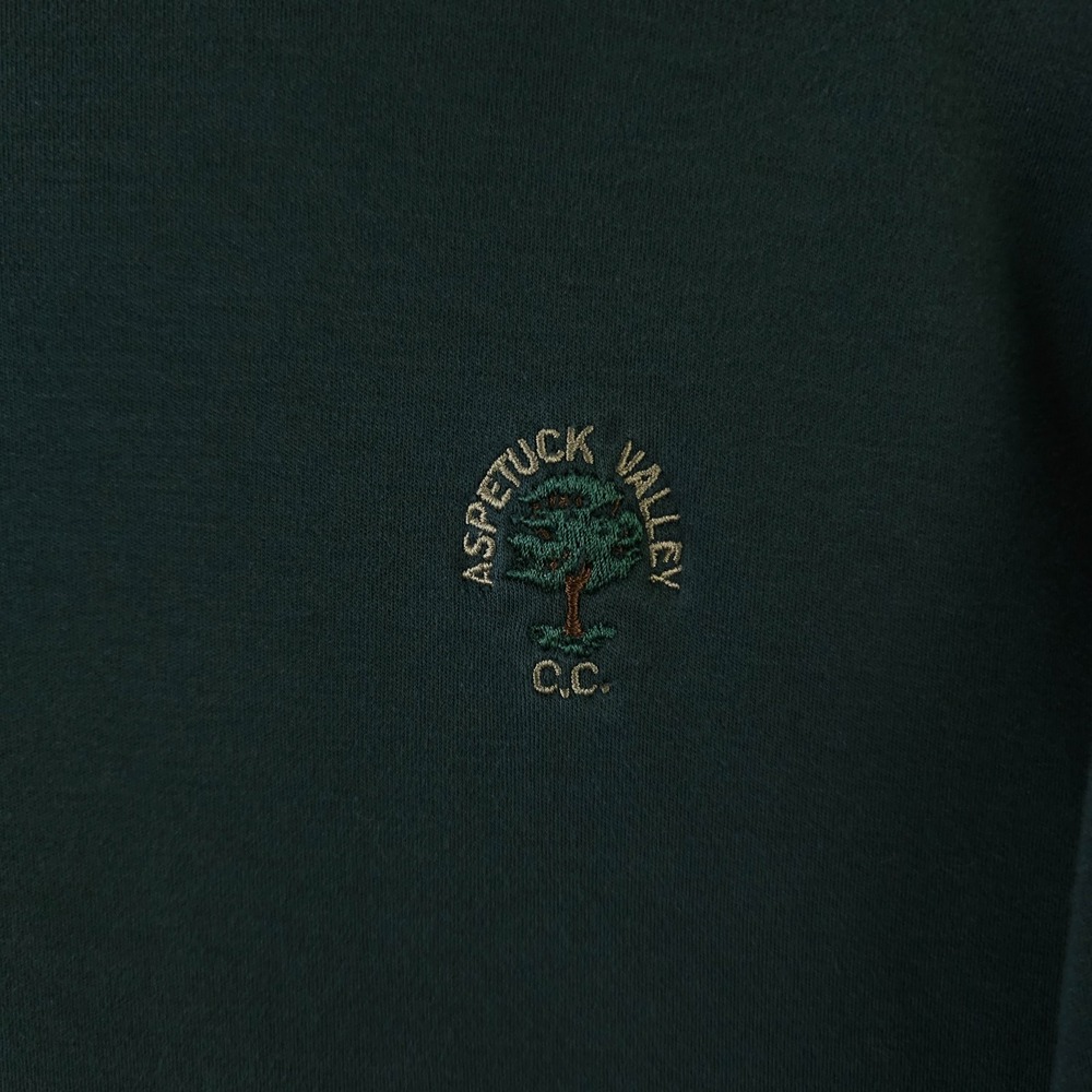 Fairway & Greene Shirt Mens Large Green Long Sleeve Mock Neck Aspetuck Valley CC - Picture 11 of 12